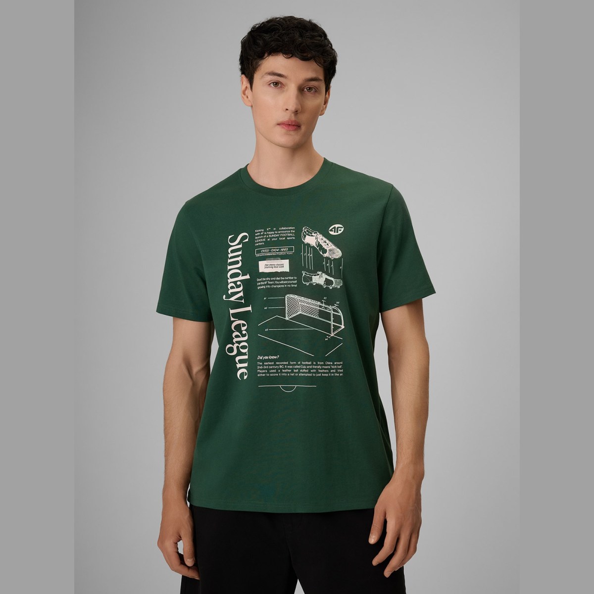 T-shirt regular s potlačou pánsky - zelený · záber 11