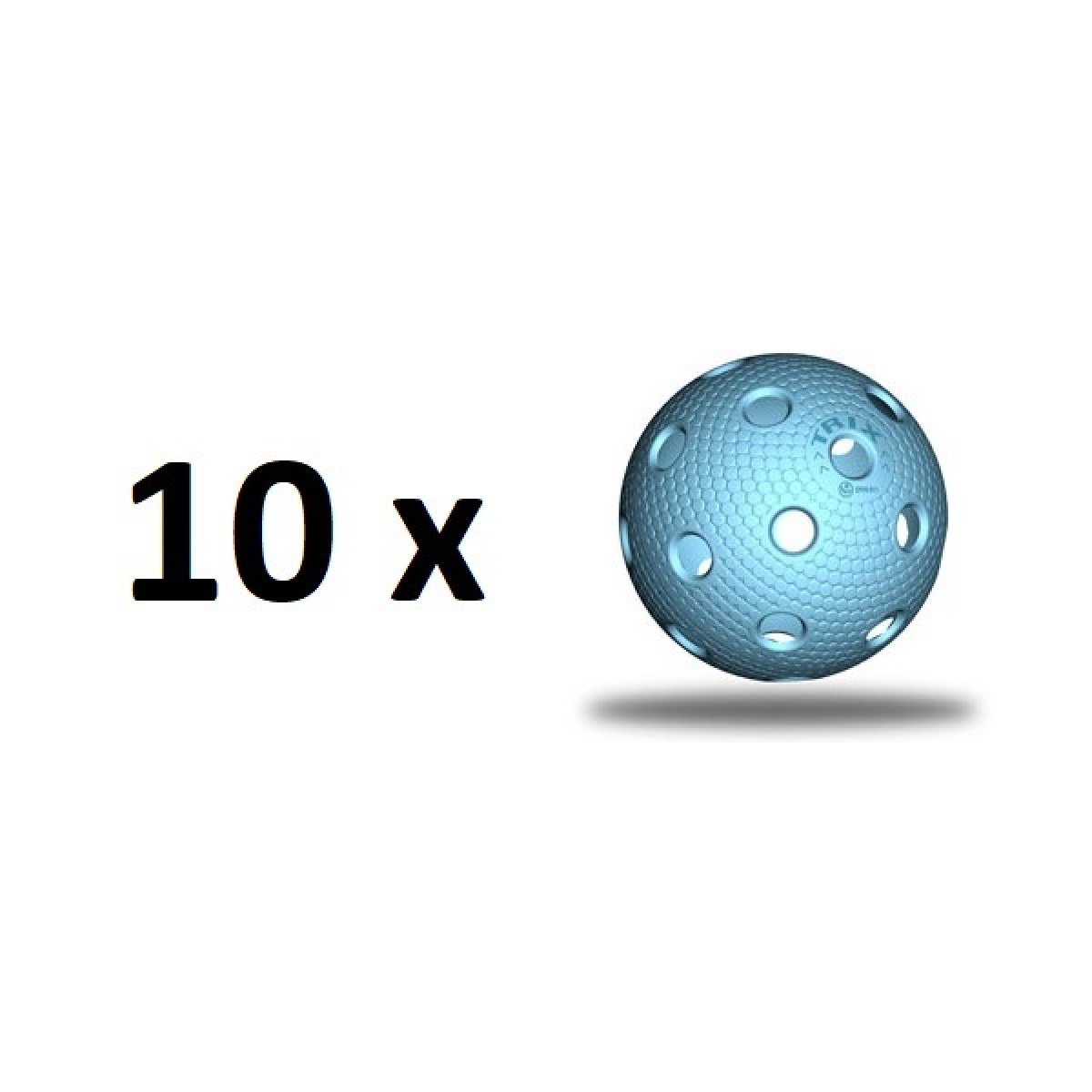 Florbalová loptička TRIX IFF - azúrová - 10 ks · záber 1