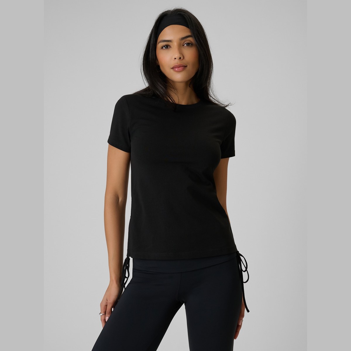 T-shirt slim hladký dámsky - čierny · záber 5