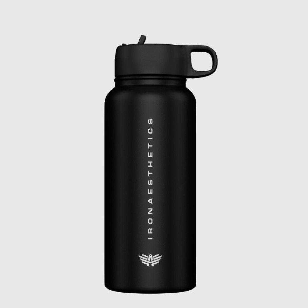Nerezová fľaša so slamkou Iron Aesthetics Flip Sip 500 ml, čierna · záber 1
