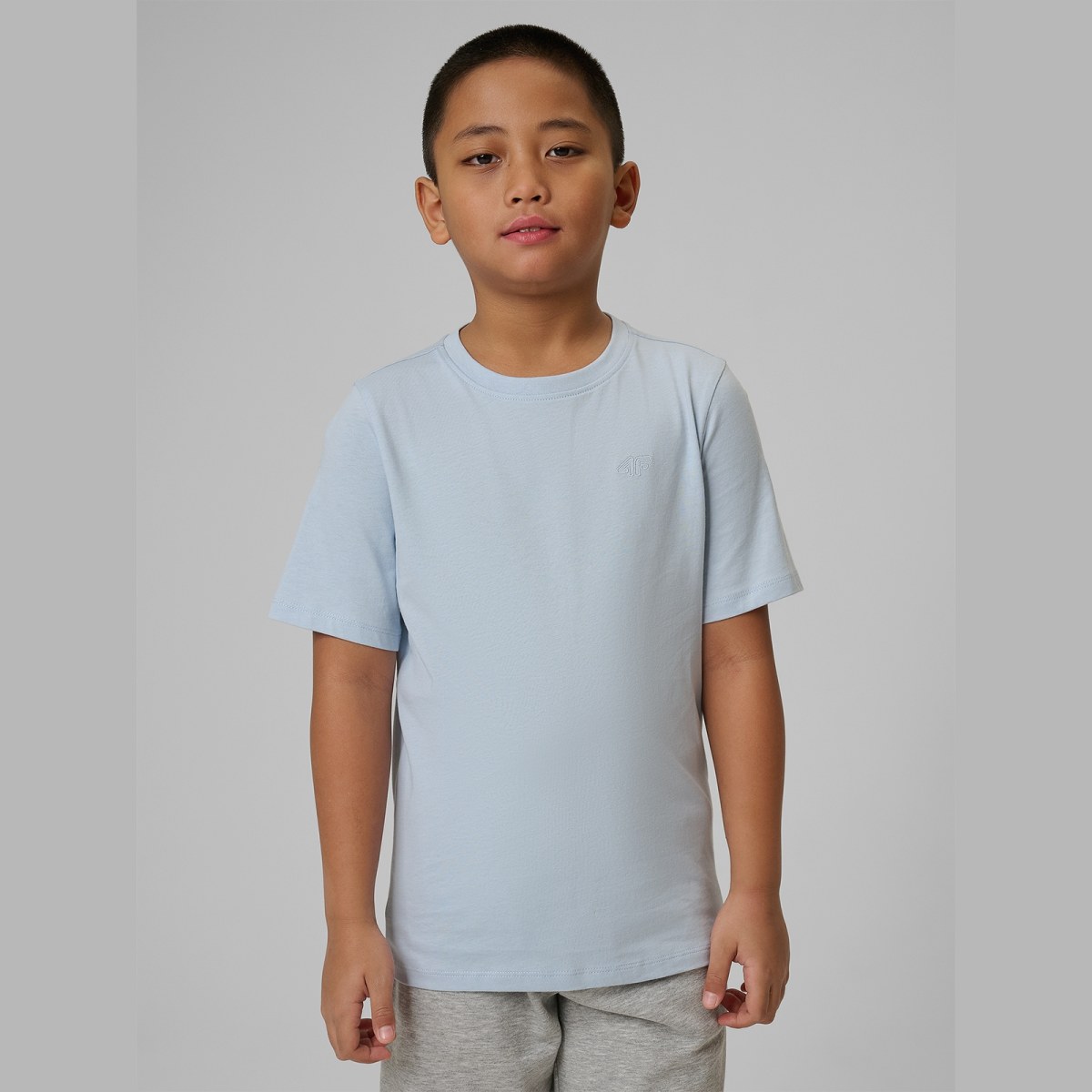 T-shirt regular hladký chlapčenský - modrý · záber 3