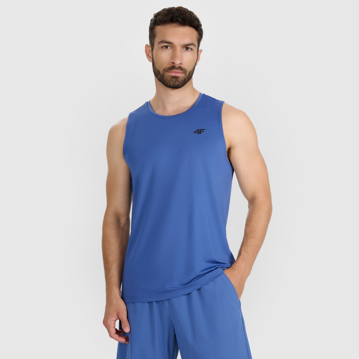 Tréningový rýchloschnúci pánsky tank top - modrý · záber 3