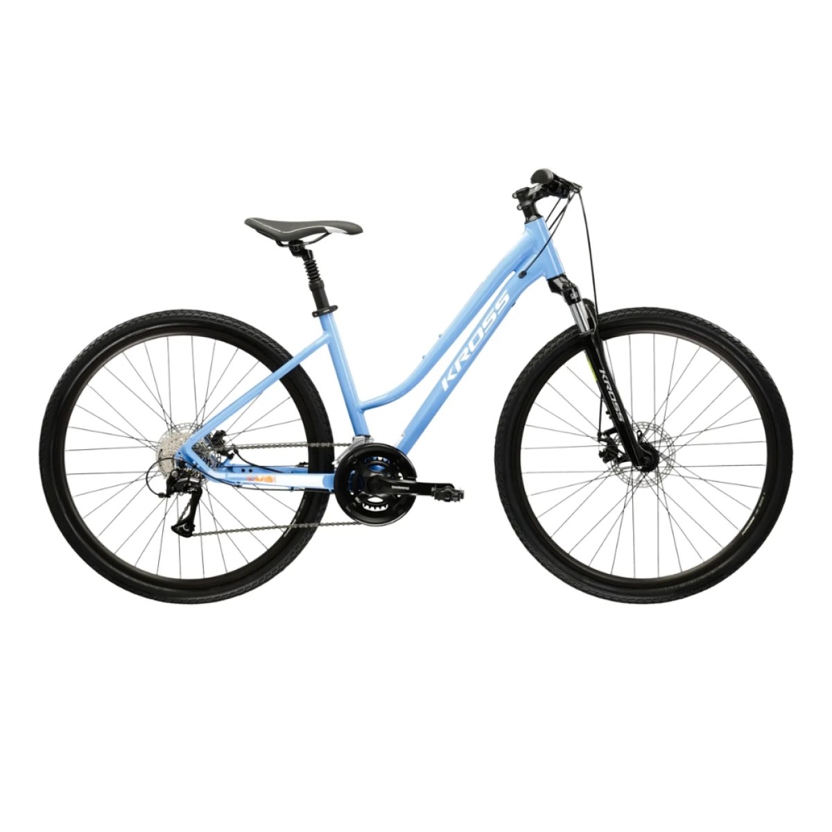 Kross Evado 3.0 28" - model 2025 modrá / biela / lesk - L (19", 168-180 cm) · záber 1