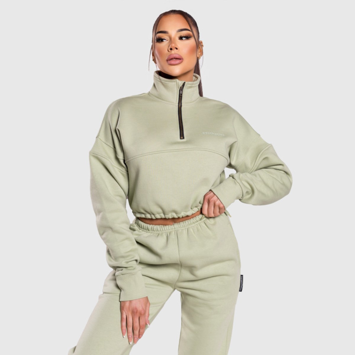 Dámska crop mikina Iron Aesthetics Simone, zelená · záber 2
