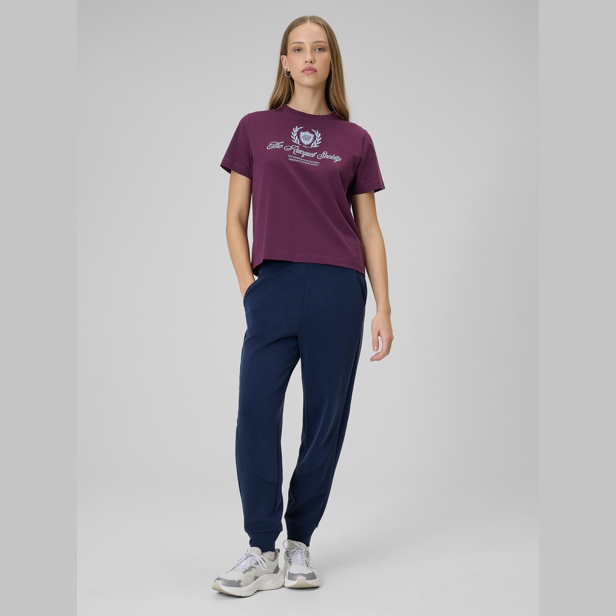 T-shirt boxy s potlačou dámsky - bordový · záber 2