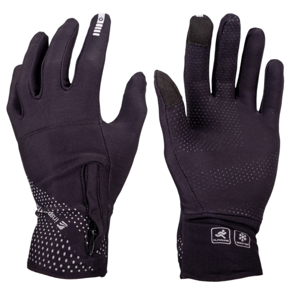 Bežecké rukavice inSPORTline Navistos - Veľkosť: S | Farba: Čierna · záber 1