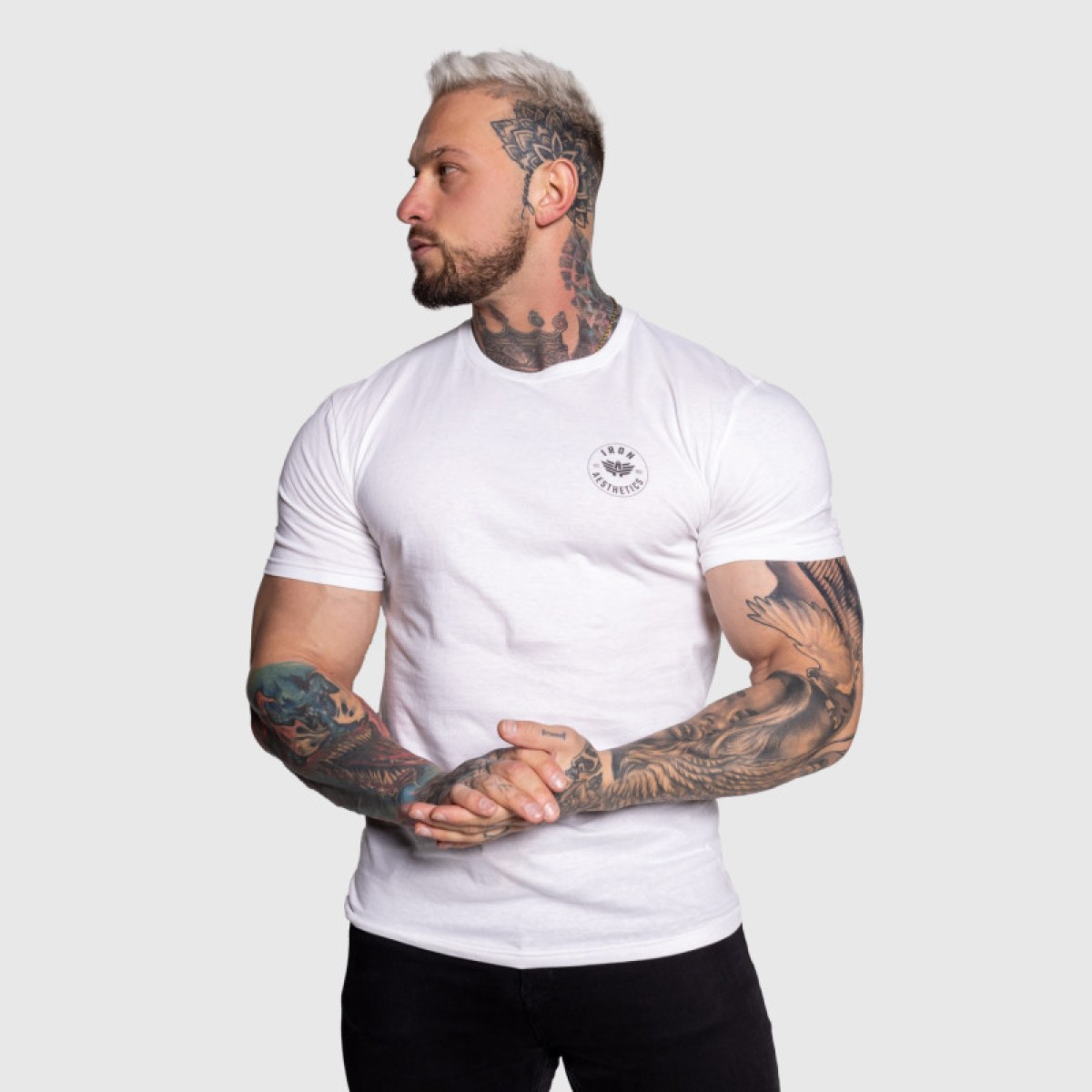 Pánske športové tričko Iron Aesthetics Circle, biele · záber 3