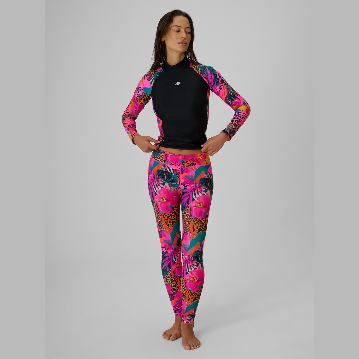 Dámske legíny na plávanie a vodné športy s ochranou UPF50+ - multicolor · záber 1