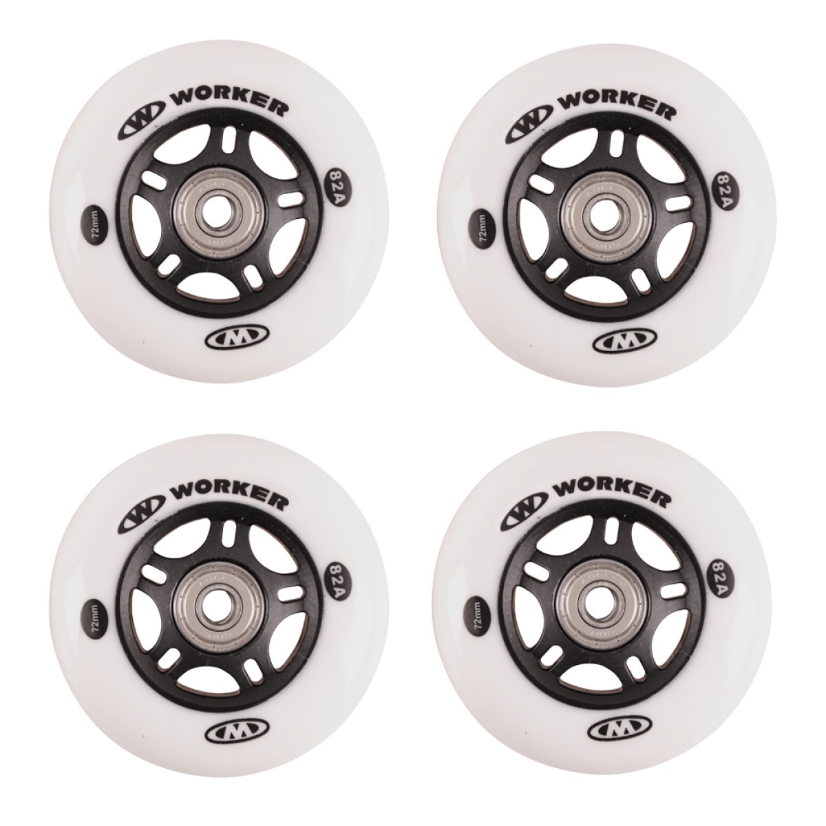 In-line kolieska WORKER 72mm a ložiská ABEC-7 chrome - Set 4 ks · záber 1