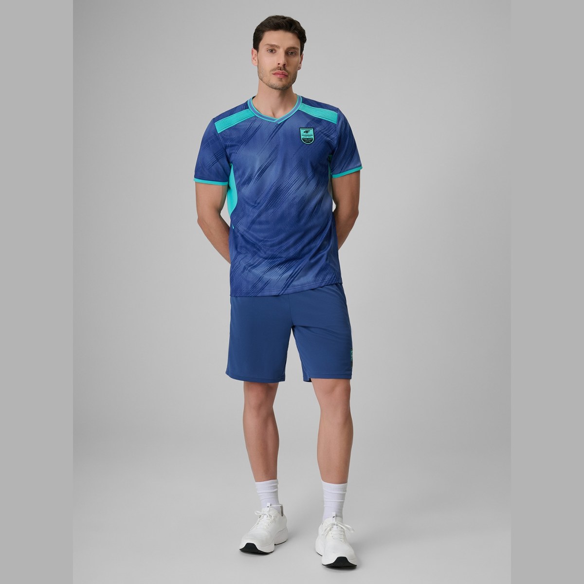 Pánske rýchloschnúce futbalové tričko regular - denim · záber 2