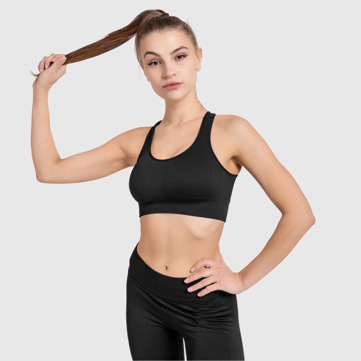 Bezšvová podprsenka Iron Aesthetics Seamless Butt, čierna · záber 3