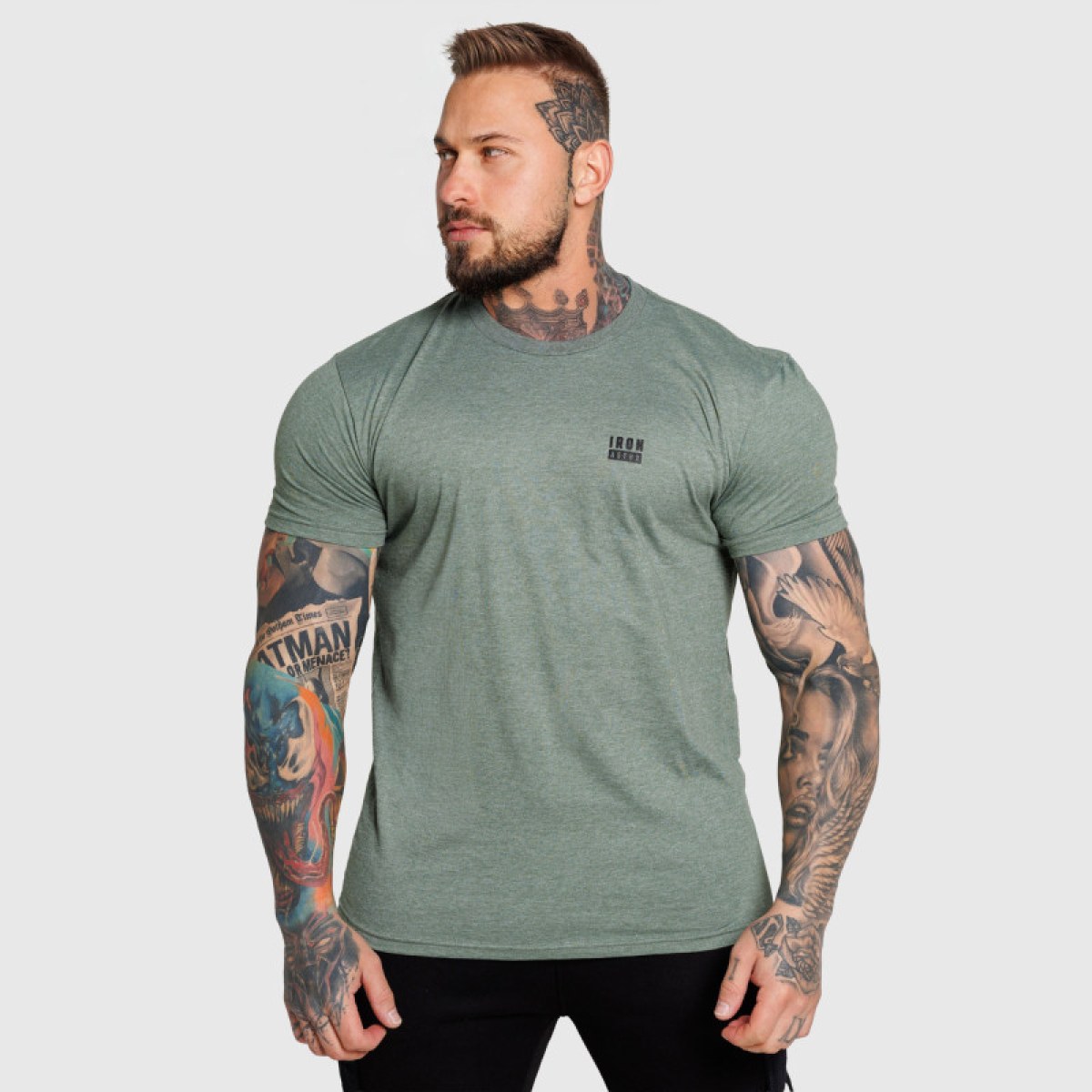 Pánske tričko Iron Aesthetics Blackout, zelené · záber 2