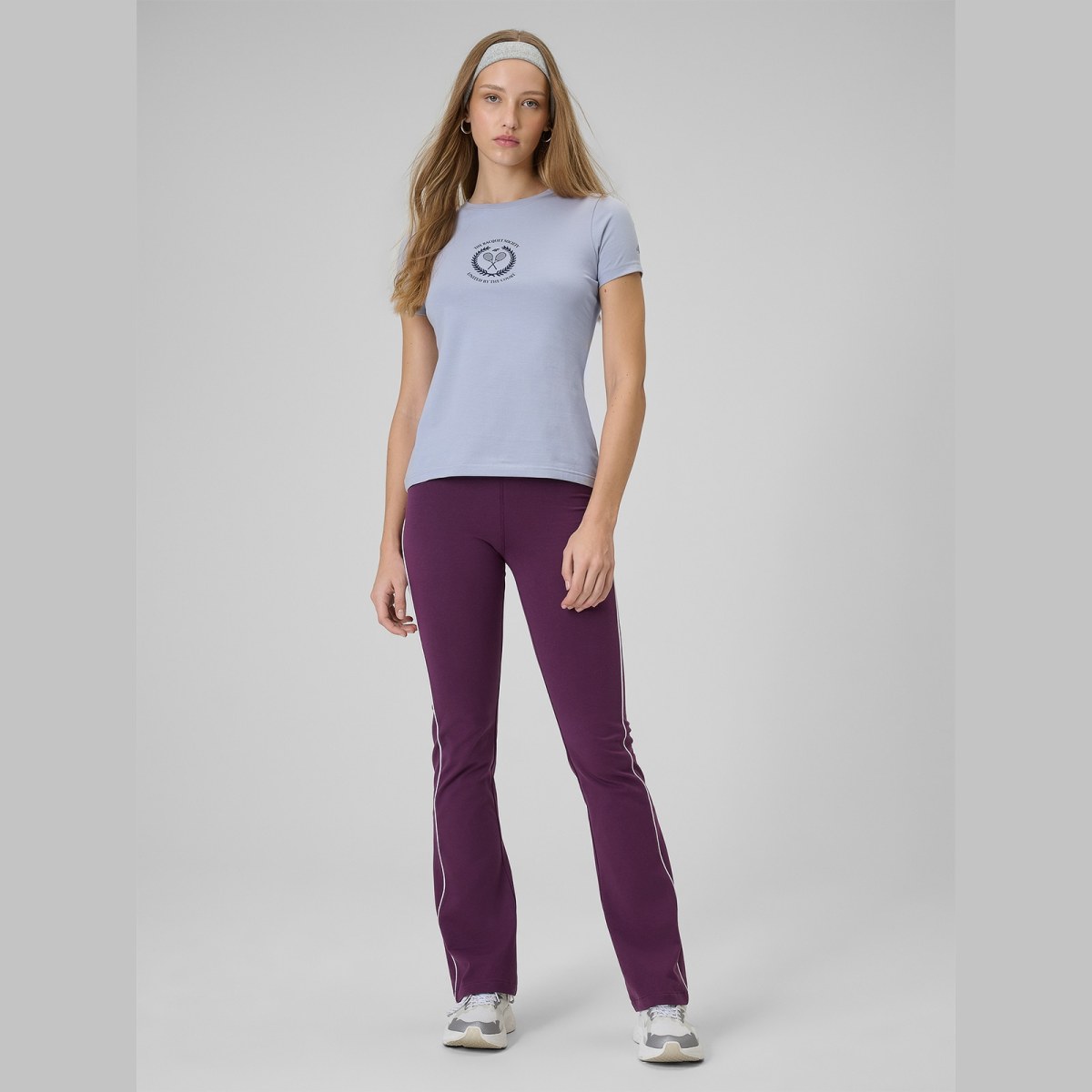 T-shirt slim s potlačou dámsky - modrý · záber 2