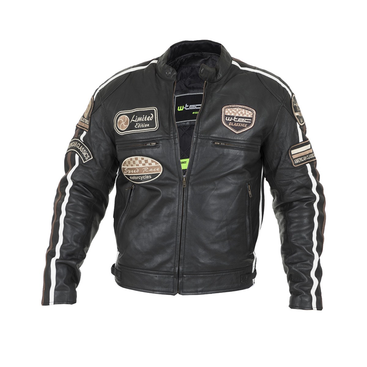 Pánska kožená moto bunda W-TEC Sheawen Black - Veľkosť: M | Farba: Čierna · záber 2