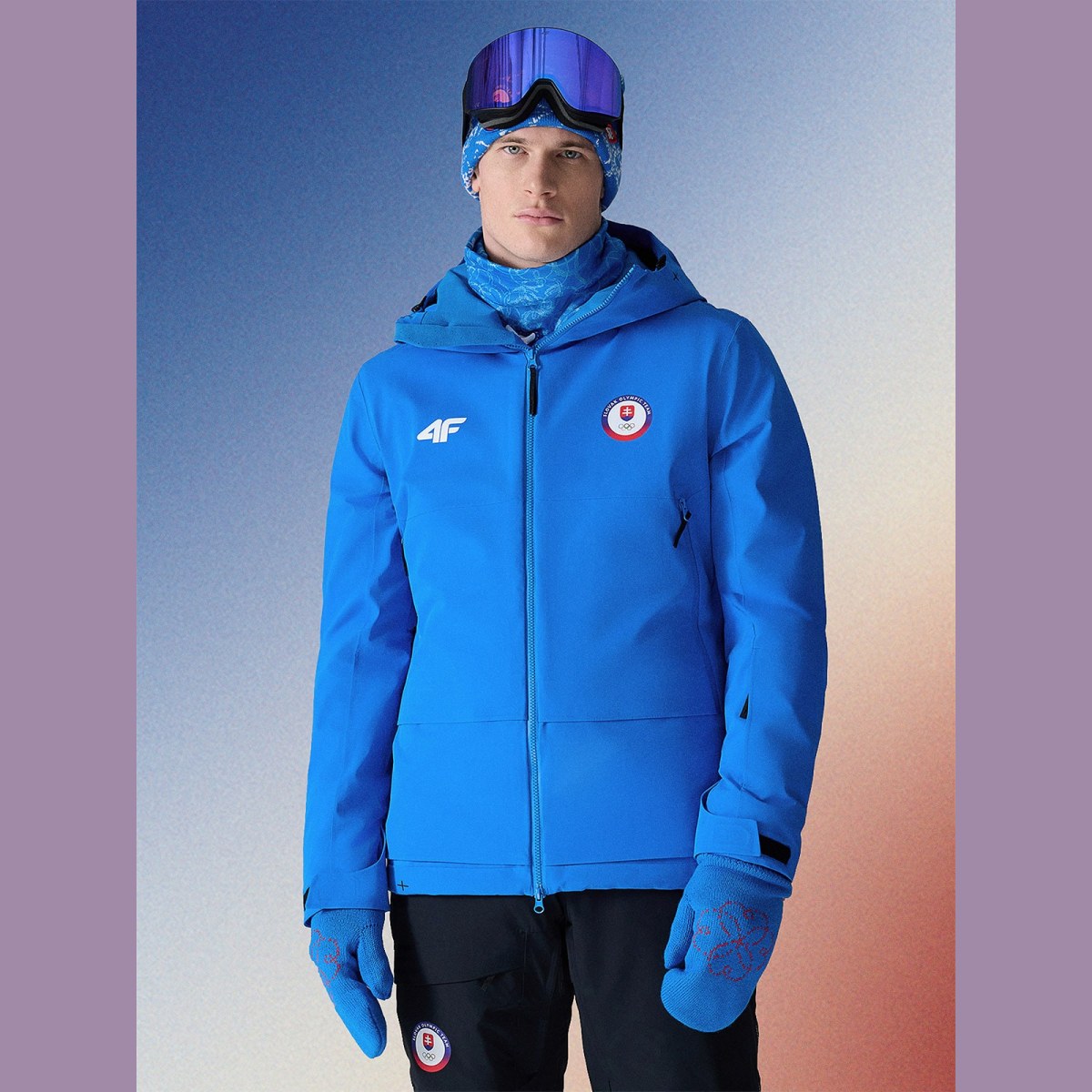 Milano-Cortina/Slovensko- Lyžiarska bunda membrána Dermizax 20000 pánska - modrá · záber 1