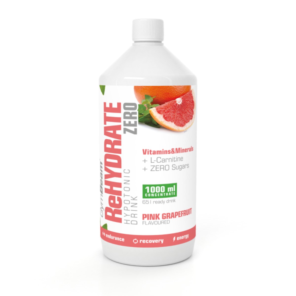 GymBeam Iontový nápoj ReHydrate ZERO ružový grapefruit · záber 1