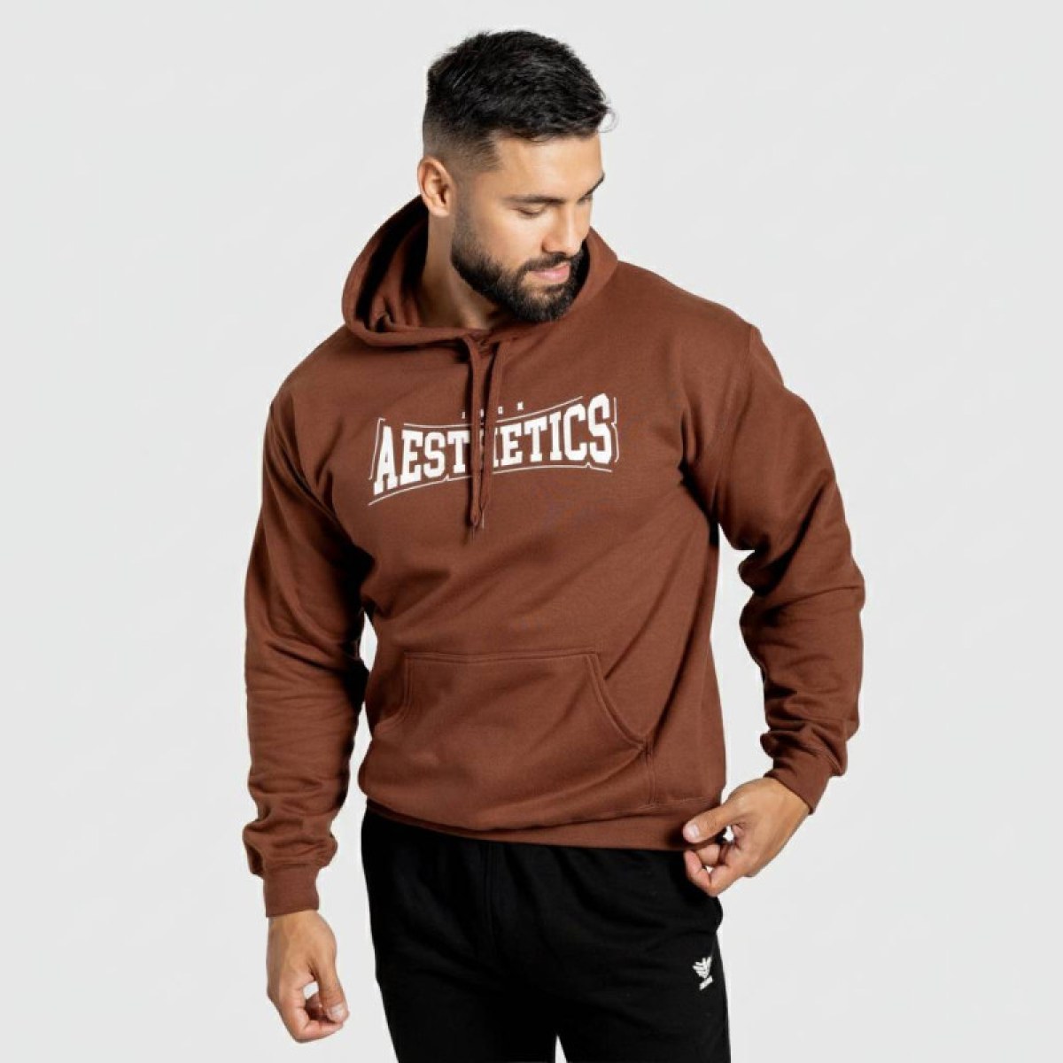Mikina s kapucňou Iron Aesthetics Frontline, cocoa · záber 4