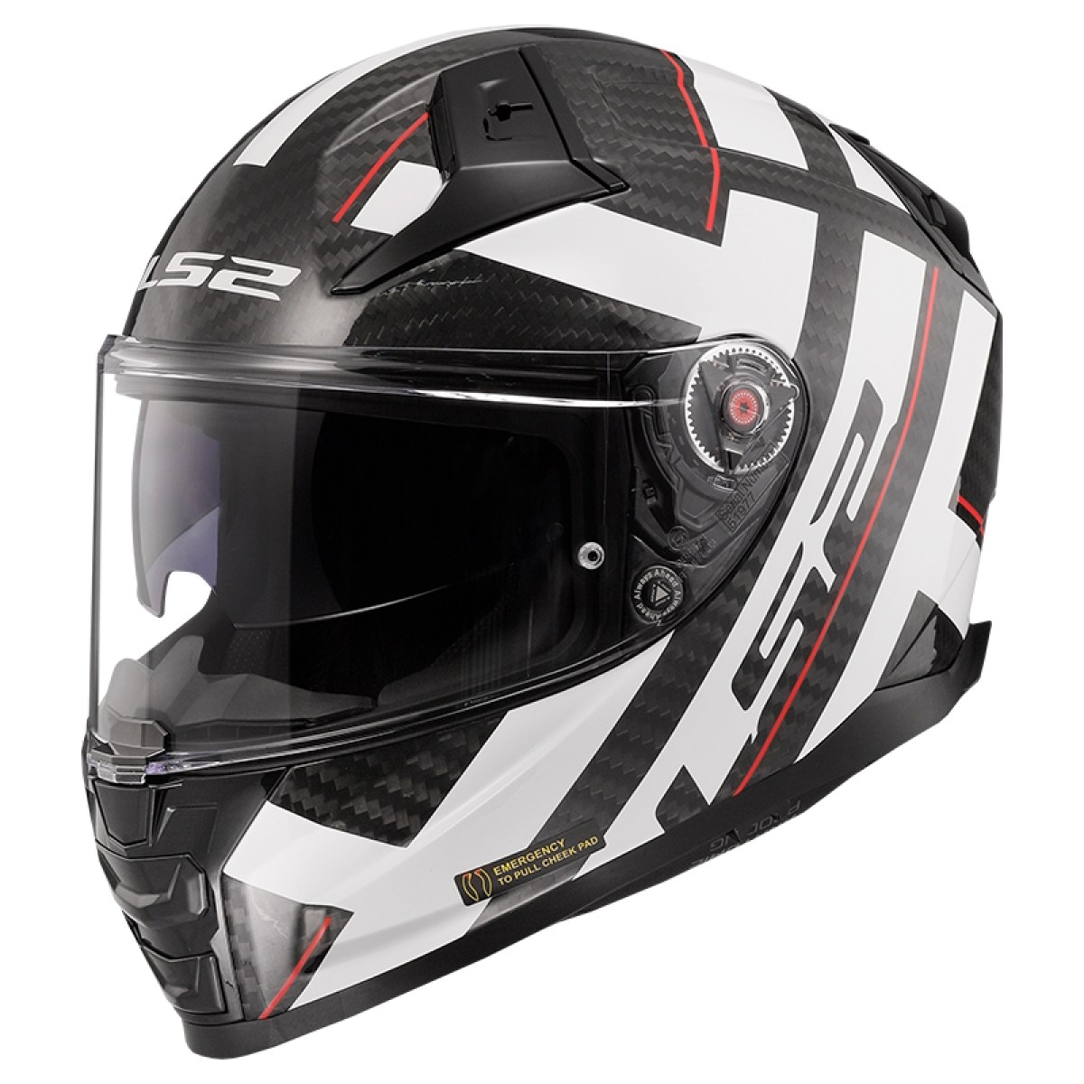 LS2 FF811 Vector II Carbon Strong Gl. White M (57-58) · záber 1