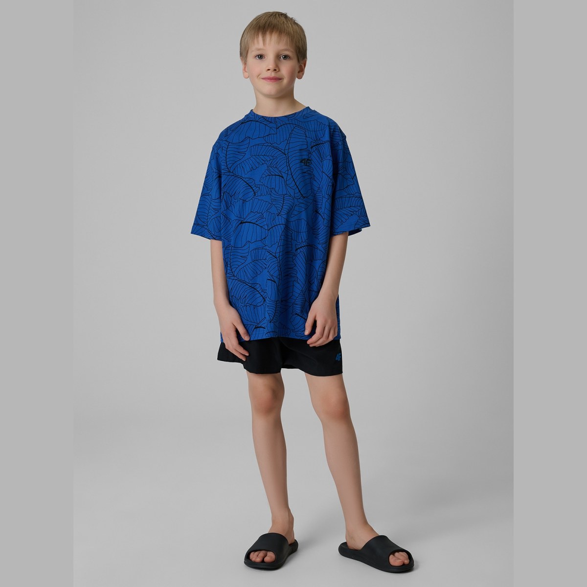 T-shirt loose s potlačou chlapčenský - modrý · záber 8