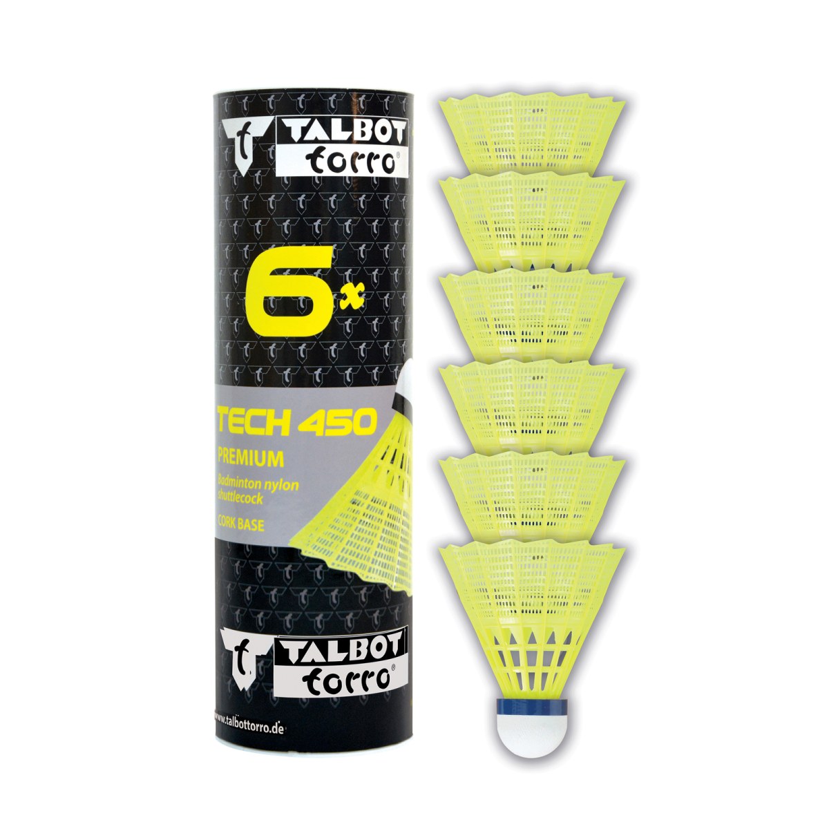 Bedmintonové loptičky TALBOT TORRO Tech 450 Medium 6ks - žlté · záber 1