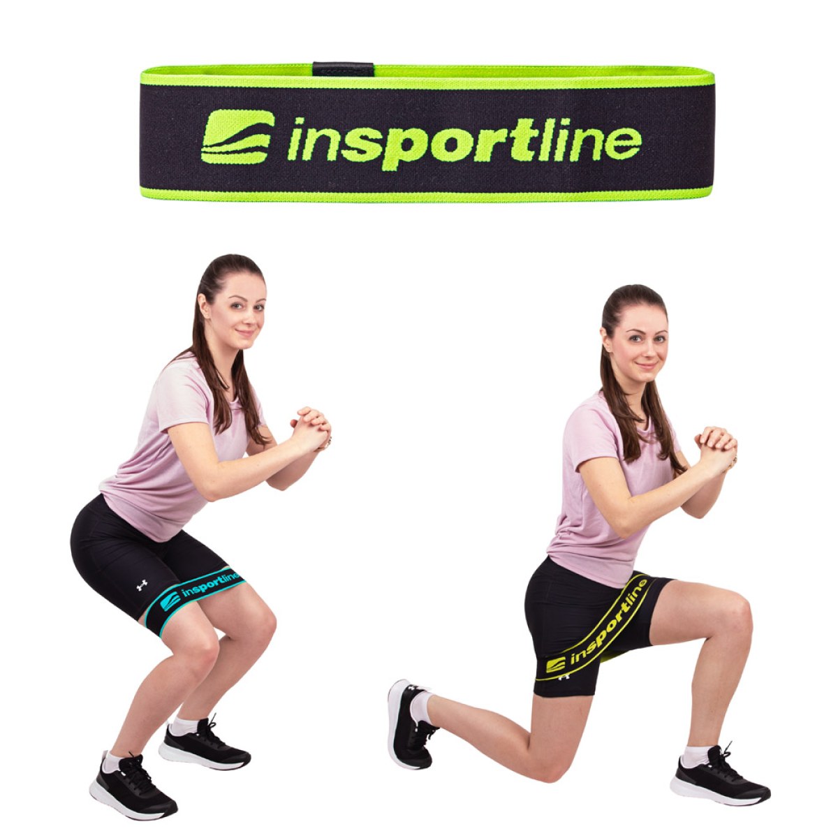Posilňovacia slučka inSPORTline Hiplop S 60x6 cm / 13 kg - Farba: Zelená · záber 1