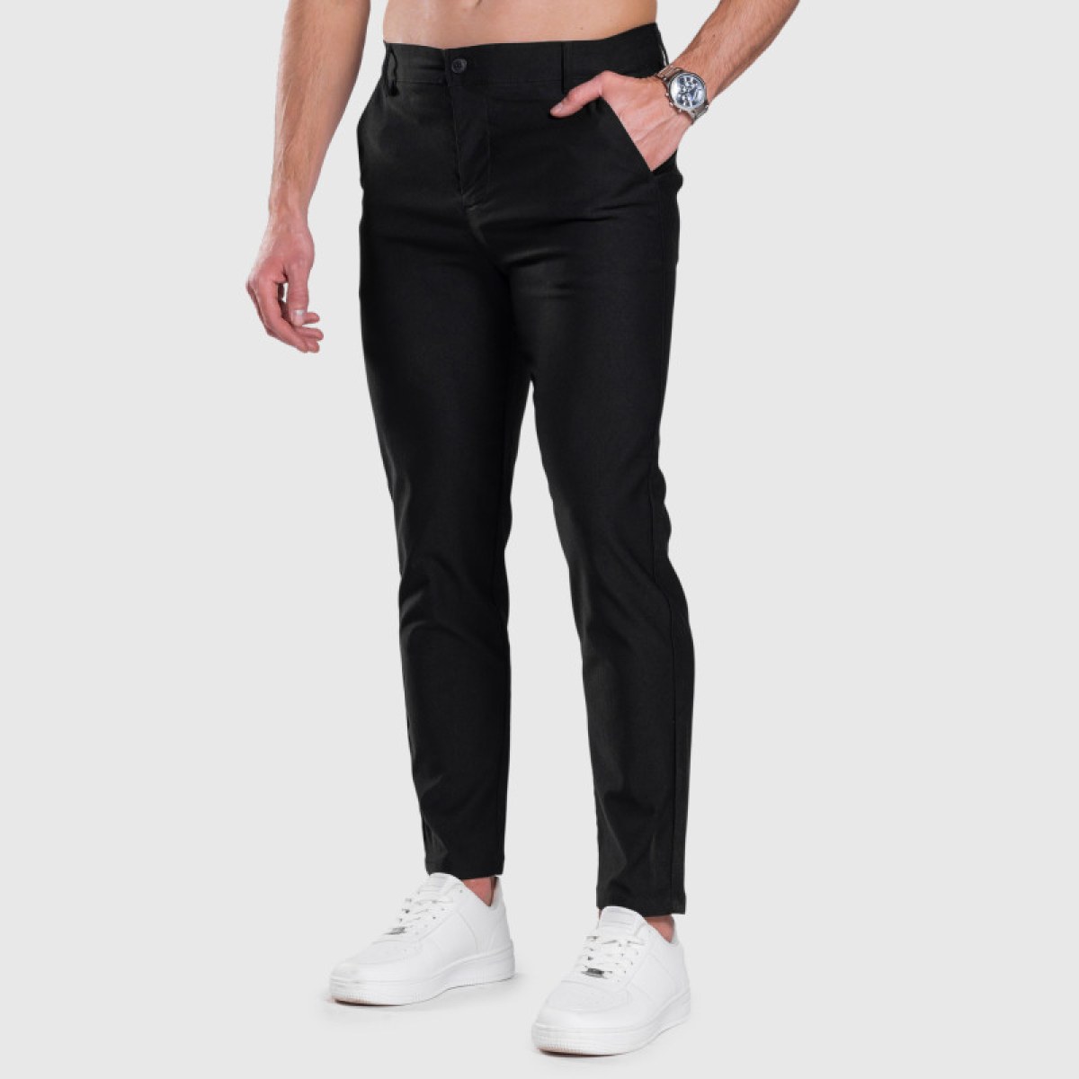 Strečové nohavice Iron Aesthetics Classy, čierne · záber 3