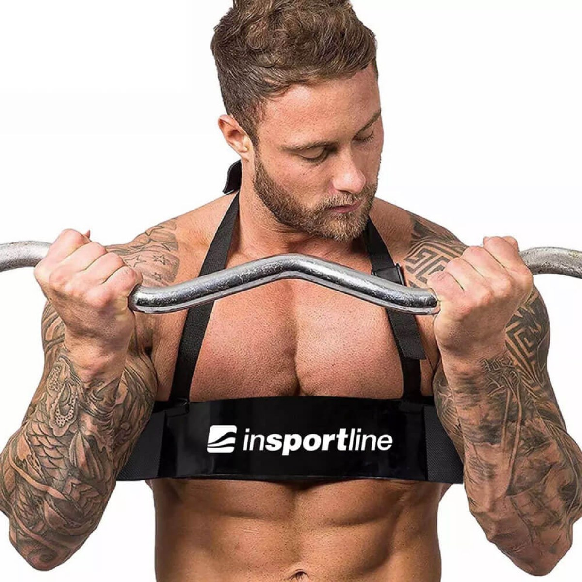 Závesný pás na posilňovanie bicepsov inSPORTline Bicipi - Farba: Čierna · záber 3