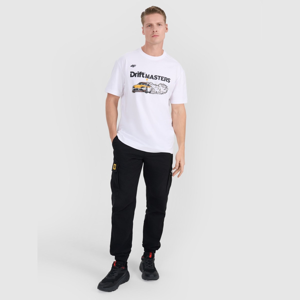 Unisex regular tričko s potlačou 4F x Drift Masters - biele · záber 4