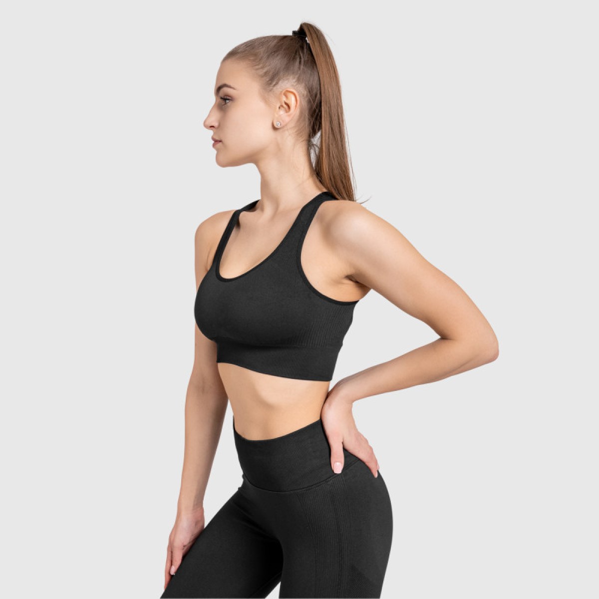 Bezšvová podprsenka Iron Aesthetics Seamless Butt, čierna · záber 4