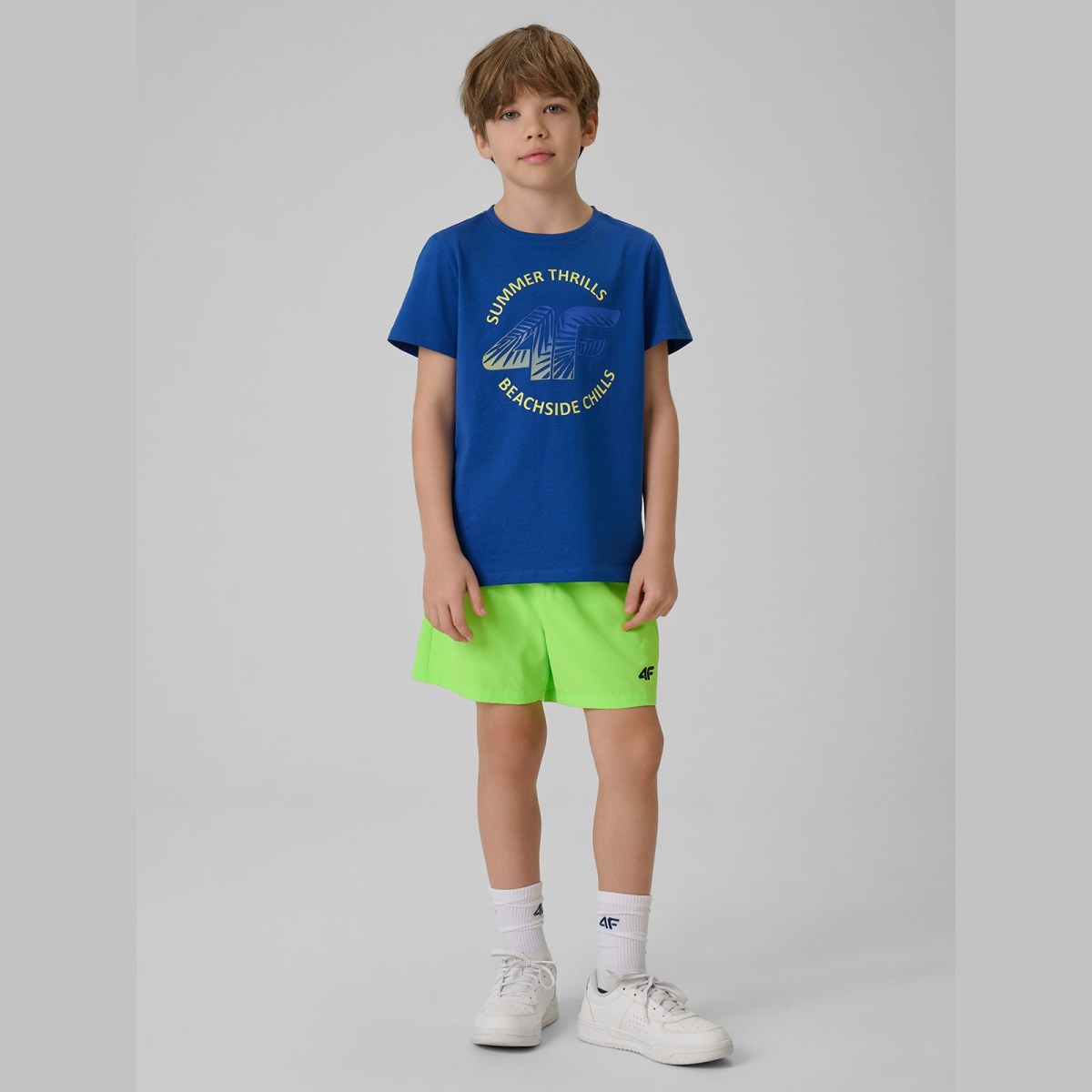 T-shirt loose s potlačou chlapčenský - modrý · záber 4