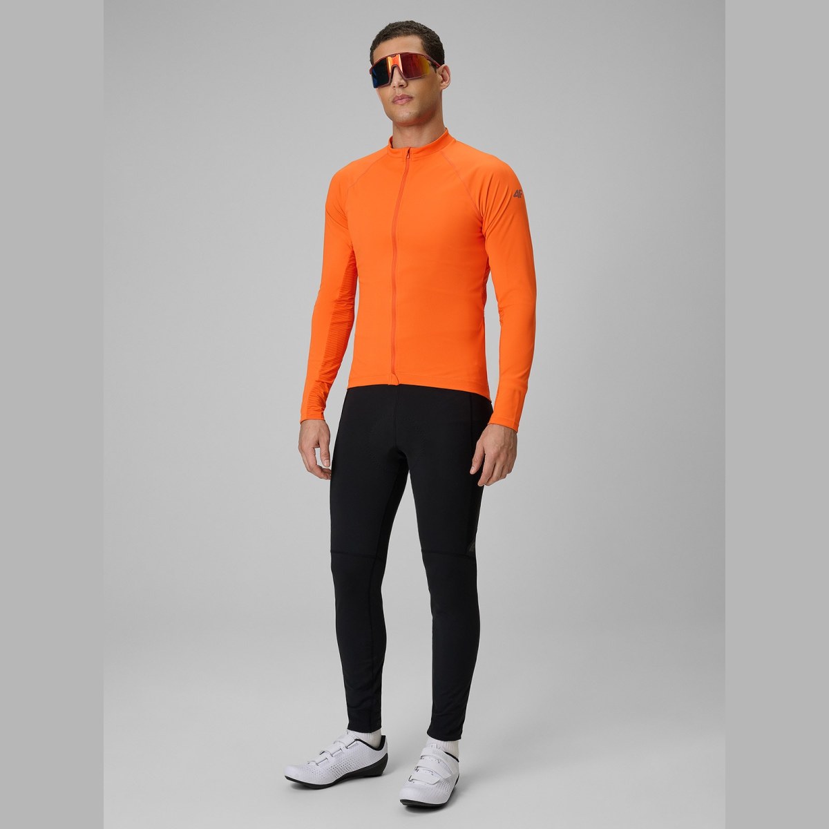 Pánsky cyklistický dres s dlhým rukávom - oranžový · záber 4