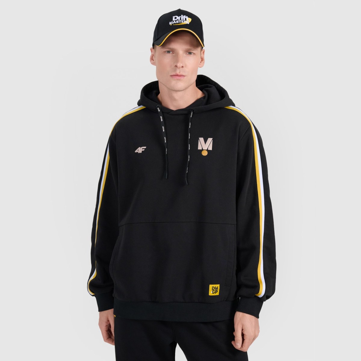 Unisex tepláková mikina bez zipsu s kapucňou 4F x Drift Masters - čierna · záber 1