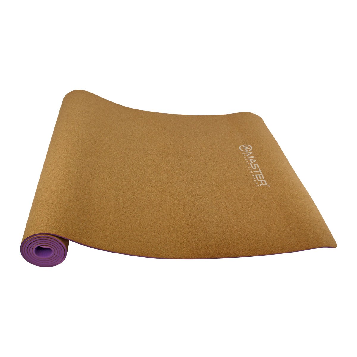 Podložka na cvičenie MASTER Yoga 5 mm - 183 x 61 cm - korková - fialová · záber 1