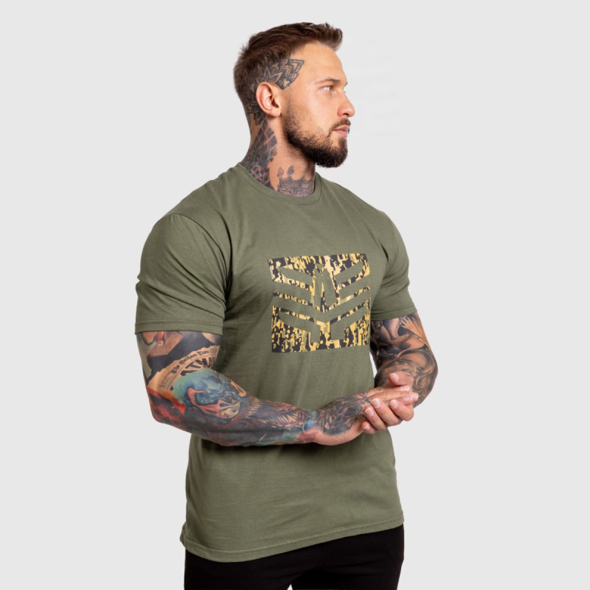 Pánske tričko Iron Aesthetics Tactical, zelené · záber 5