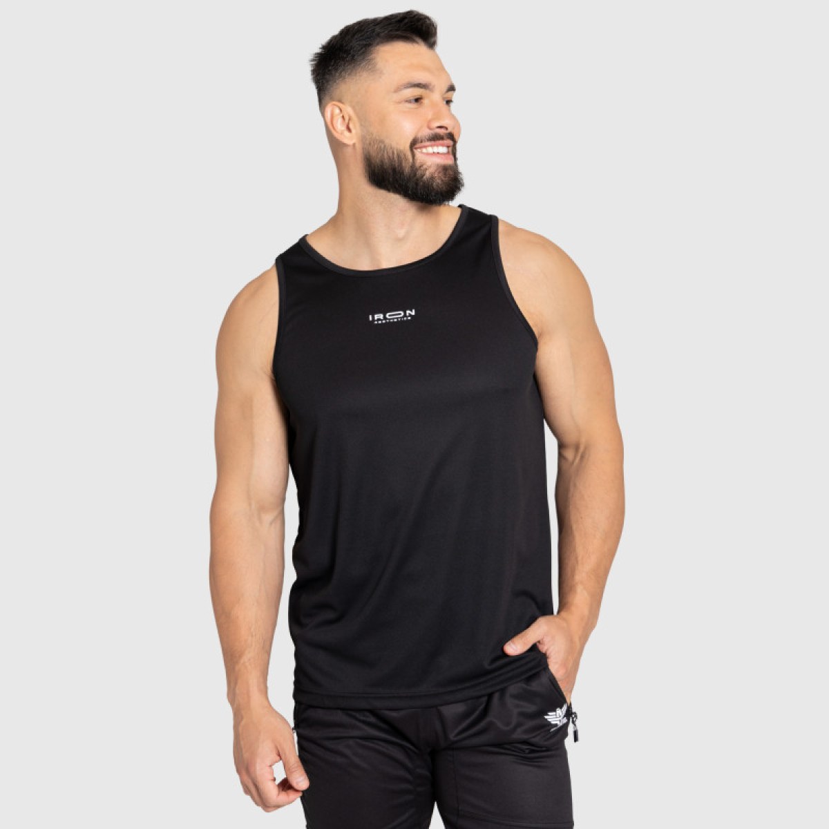 Pánske športové tielko Iron Aesthetics Athlete, čierne · záber 3