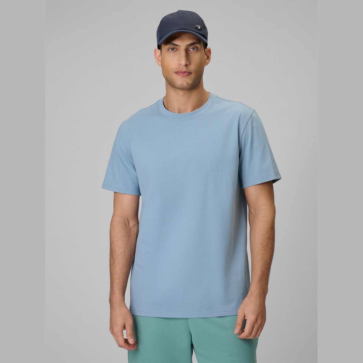 T-shirt regular jednofarebný pánsky - modrý · záber 3