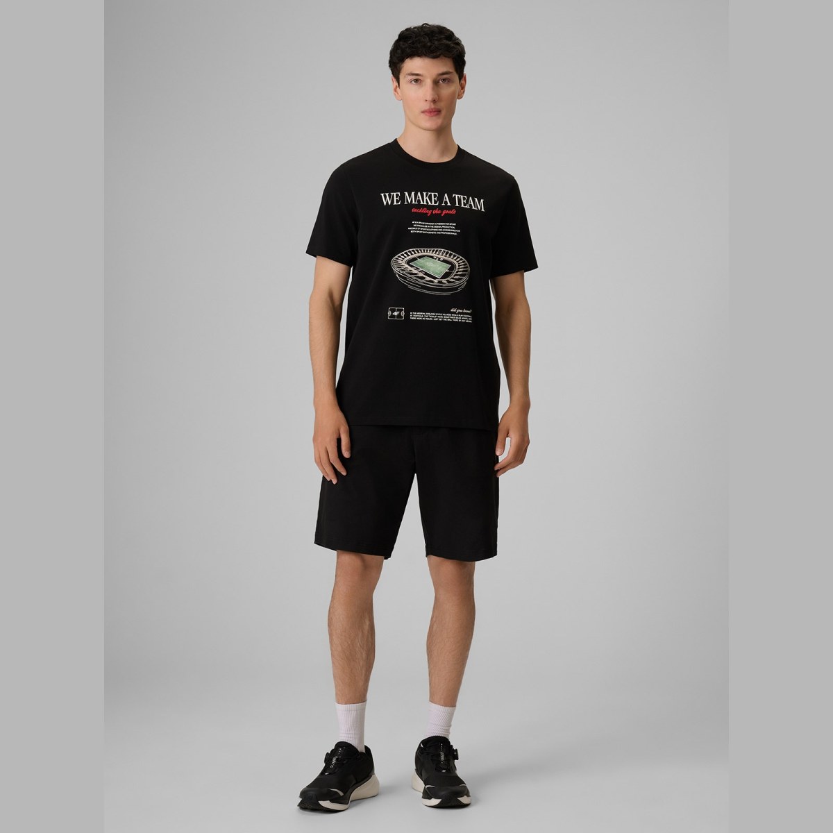 T-shirt regular s potlačou pánsky - čierny · záber 2