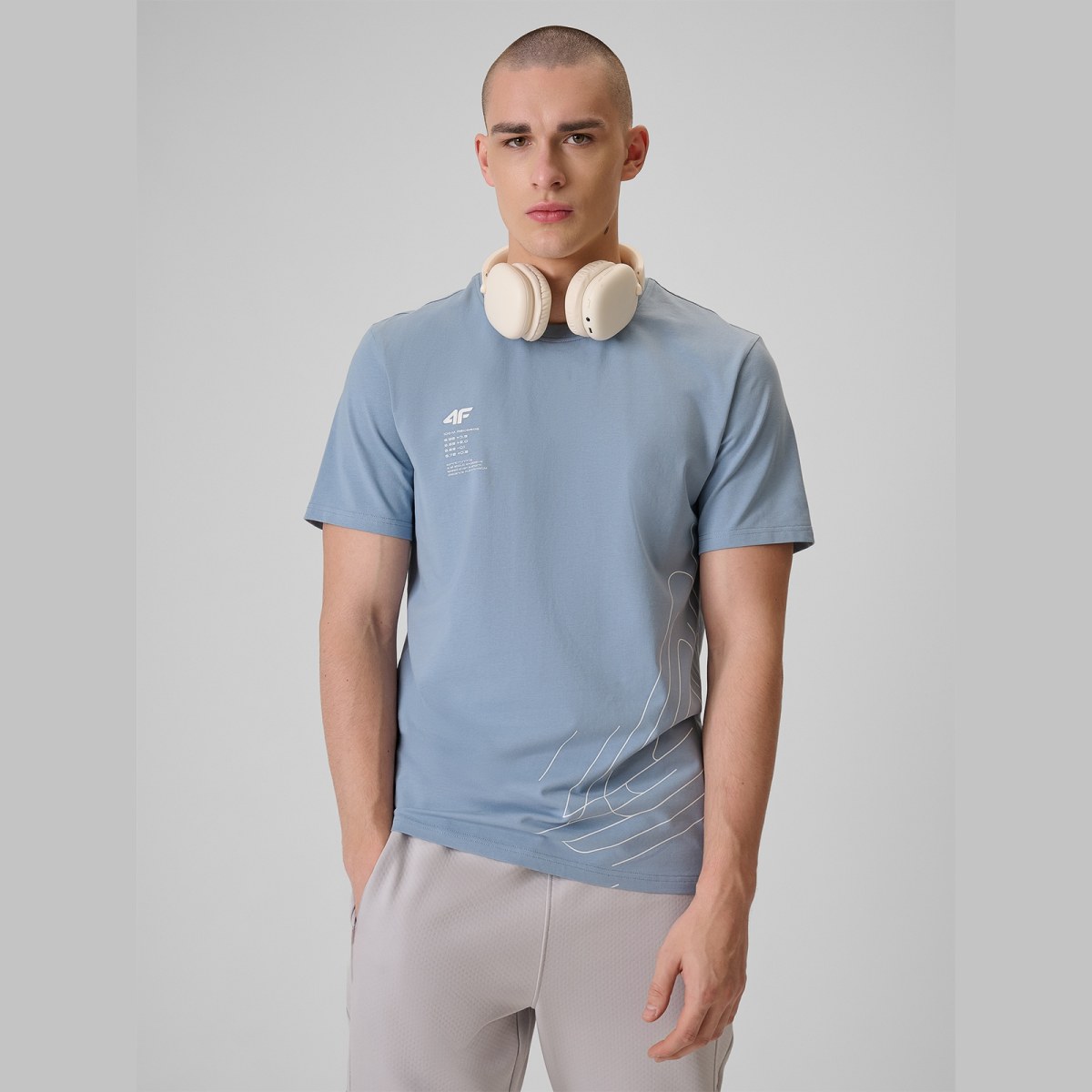T-shirt regular s potlačou pánsky - tmavomodrý · záber 1
