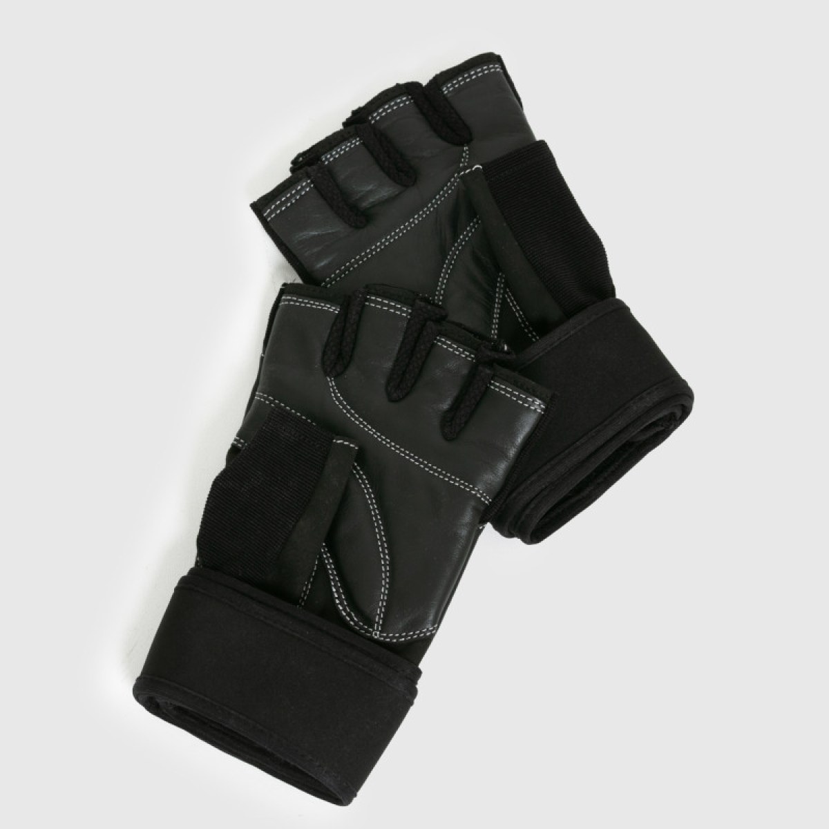 Fitness rukavice Iron Aesthetics Leather Lift, čierne · záber 4