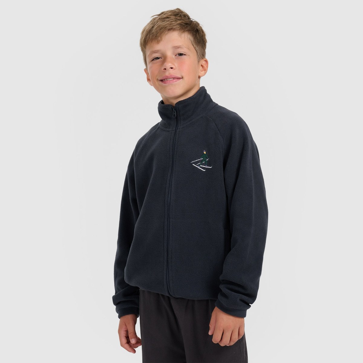 Chlapčenský regular fleece so stojačikom - tmavomodrý · záber 1