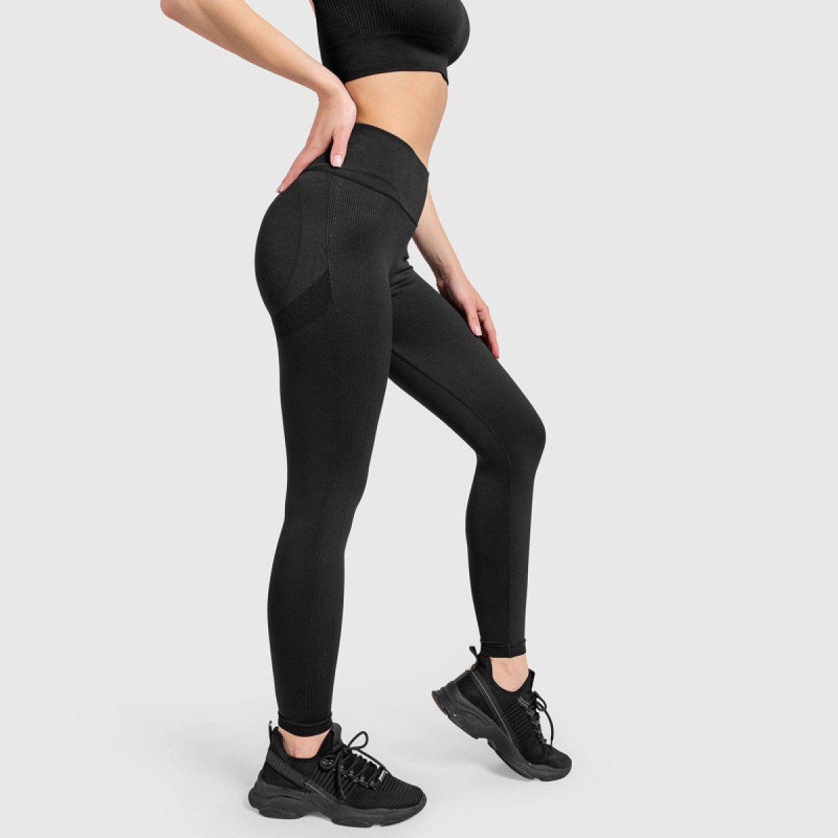 Bezšvová fitness súprava Iron Aesthetics Seamless Butt, čierna · záber 5