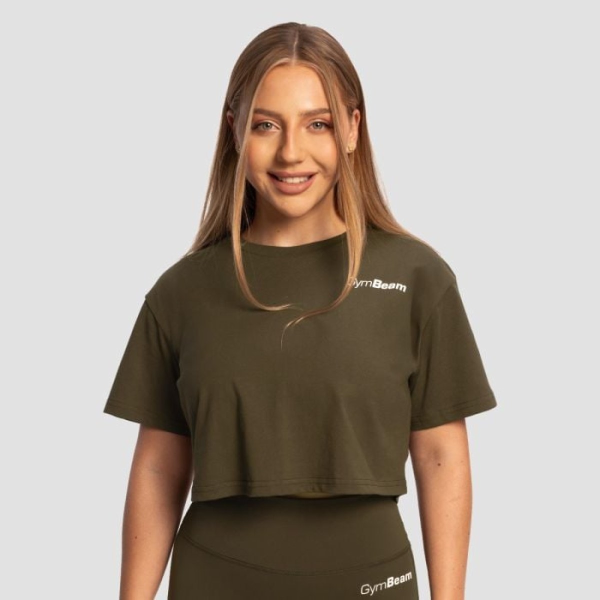 GymBeam Dámske tričko Cropped Limitless Espresso S · záber 1