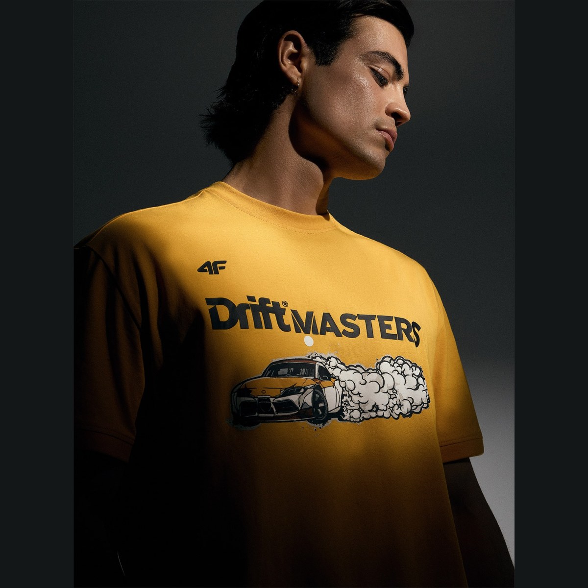 Unisex regular tričko s potlačou 4F x Drift Masters - žlté · záber 1