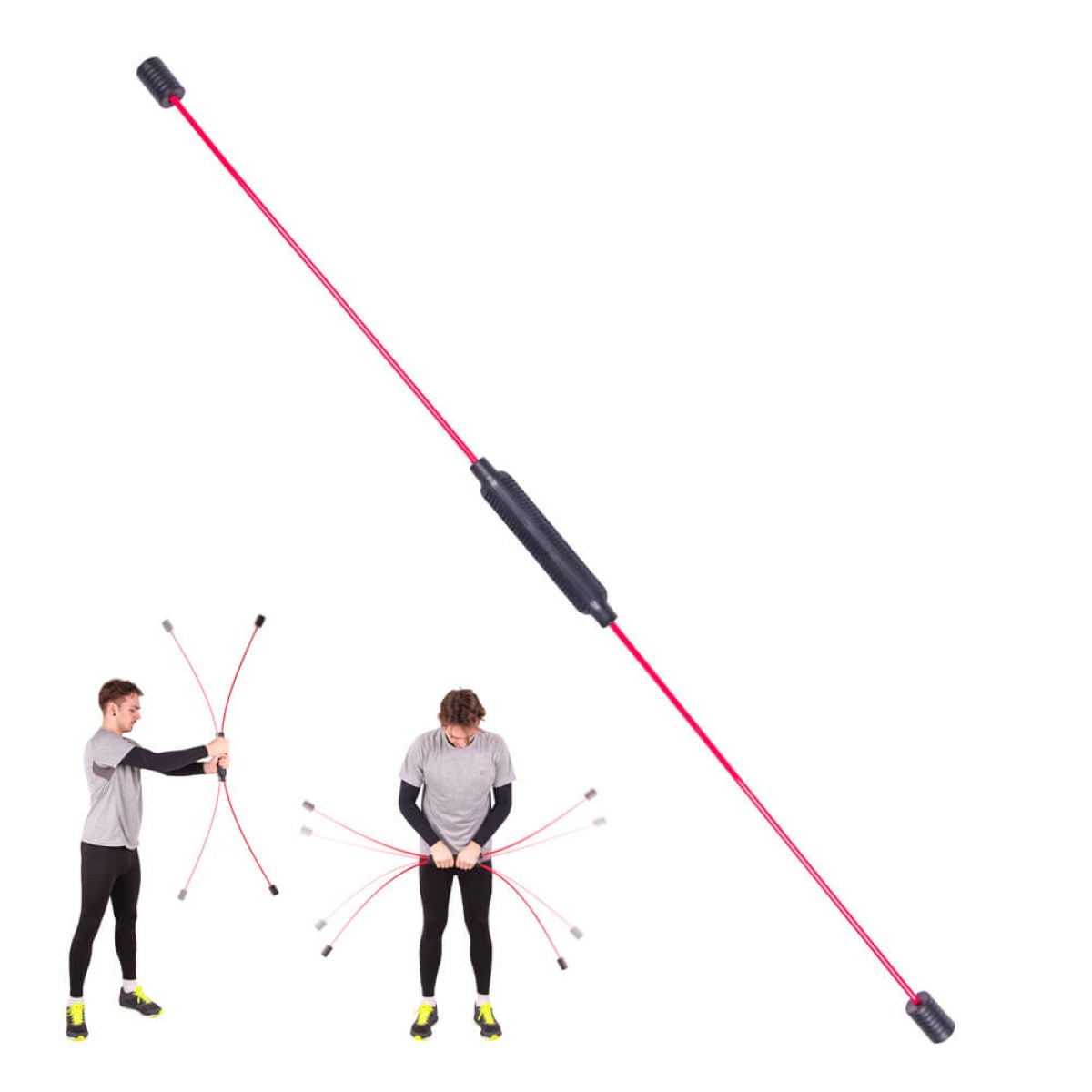 Kmitacia tyč inSPORTline Flexi Bar Strong - Farba: Červená · záber 1