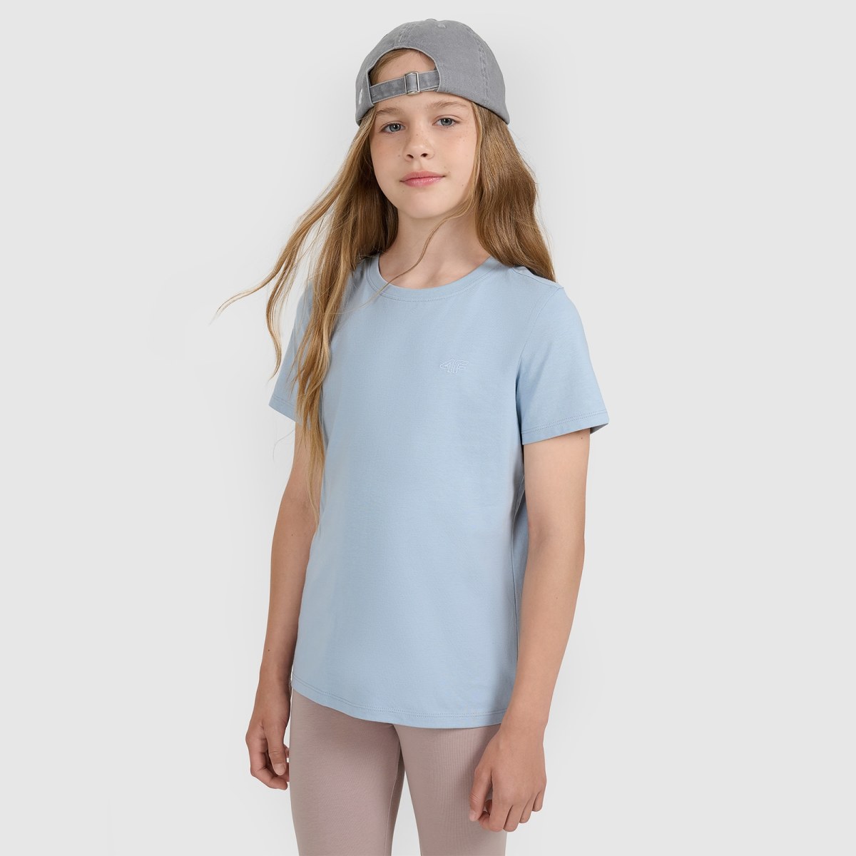 Oversize hladké tričko dievčenské - modré · záber 1