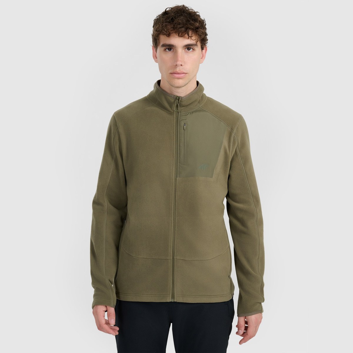 Pánsky Polartec fleece so stojačikom regular - khaki · záber 1