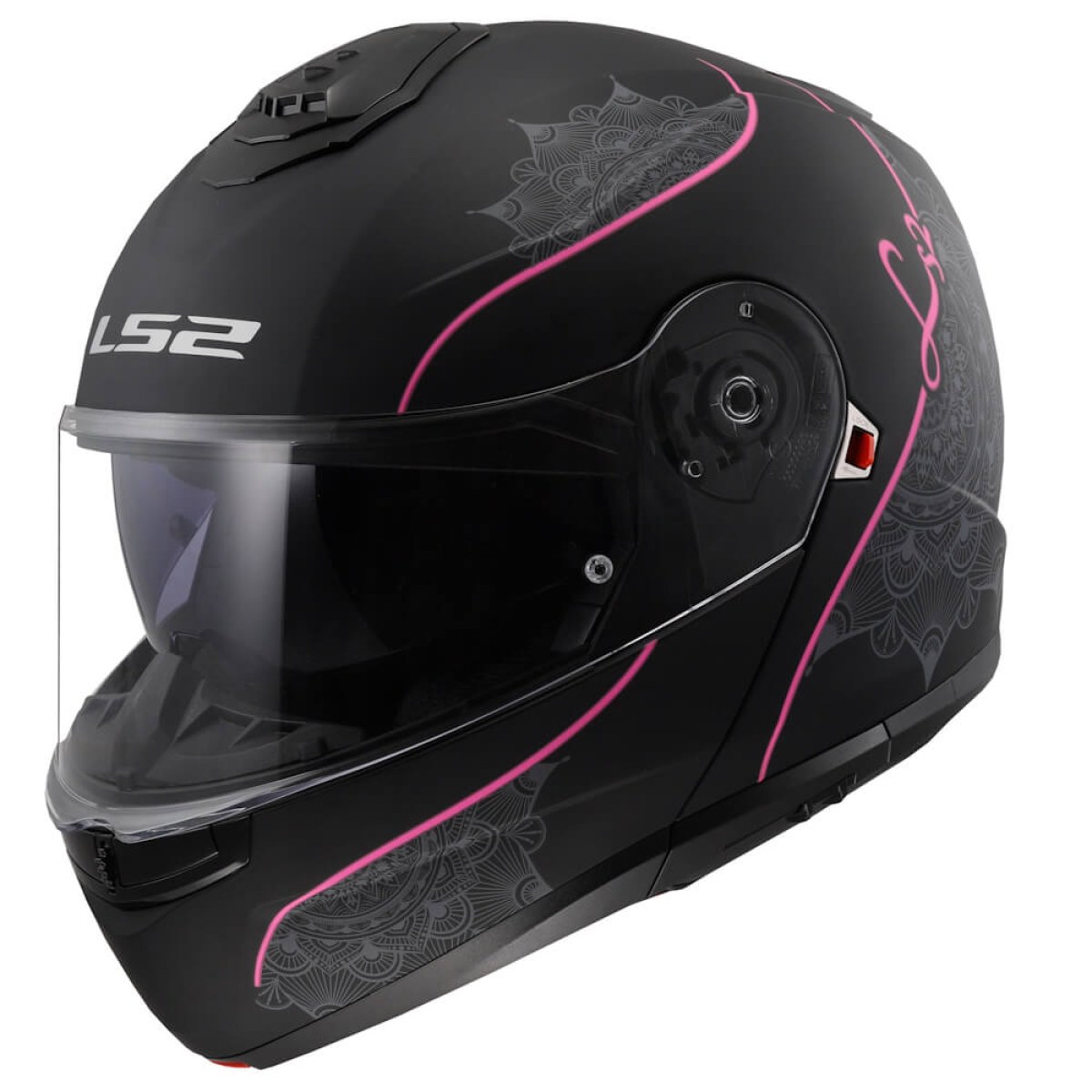 LS2 FF908 Strobe II Lux Matt Black-Pink L (59-60) · záber 1