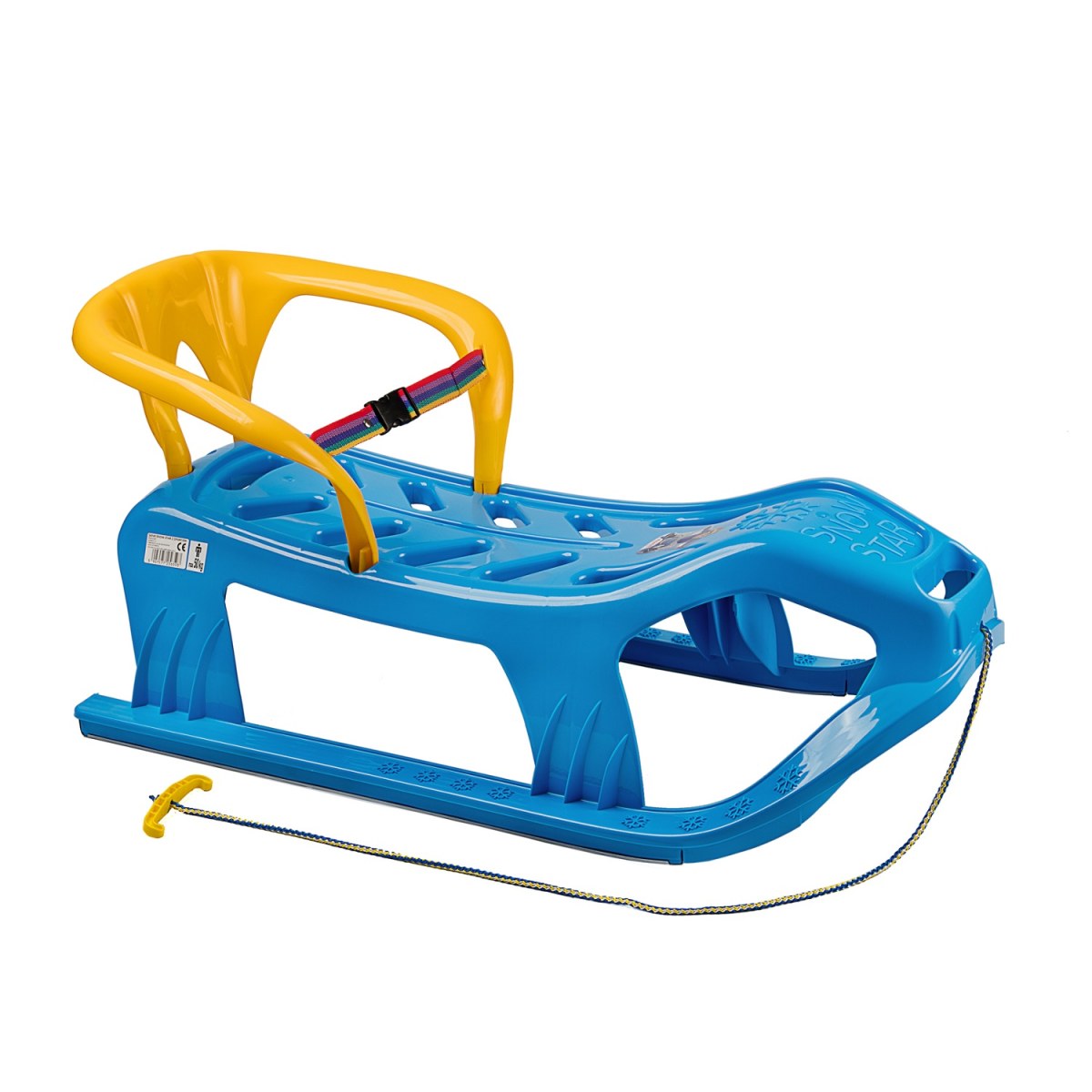 Plastové sane Snow Star s opierkou - modré · záber 1