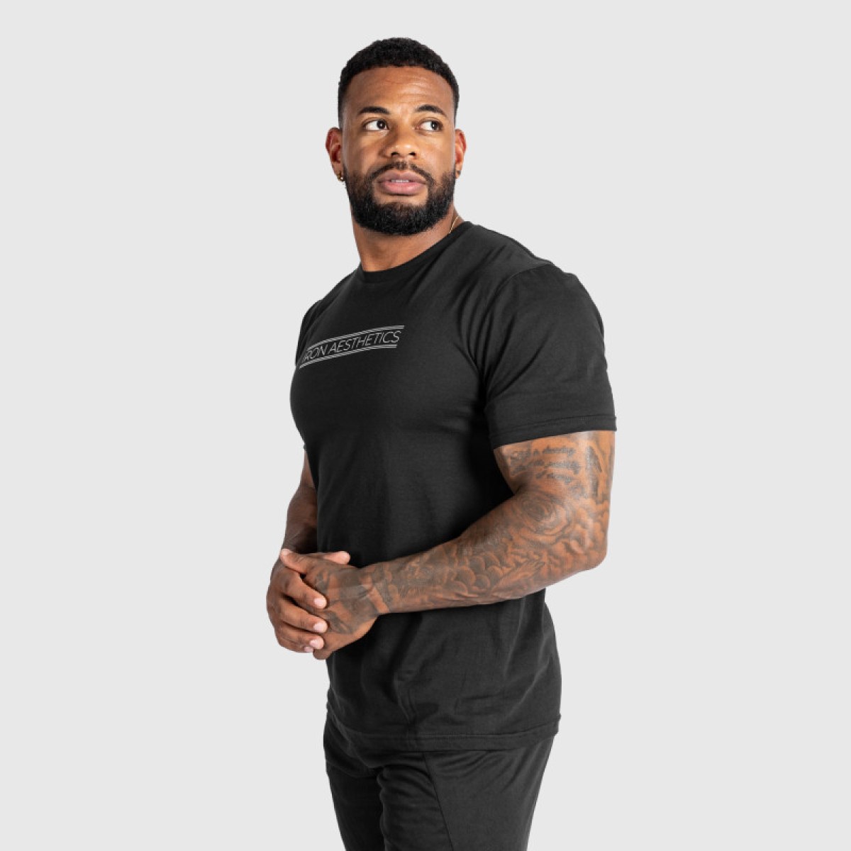 Pánske fitness tričko Iron Aesthetics Glam, čierne · záber 4