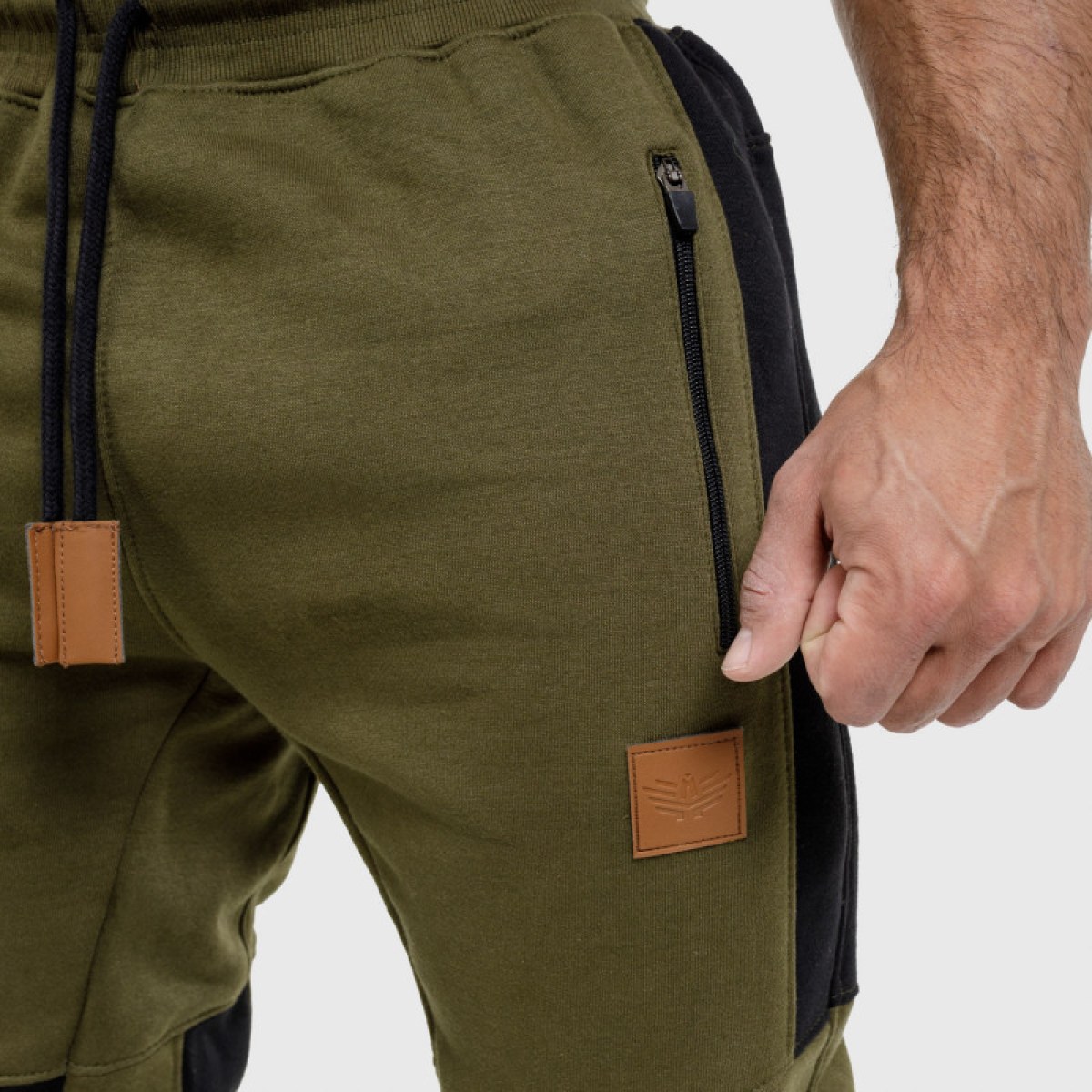 Jogger tepláky Iron Aesthetics ELEMENT, vojenská zelená · záber 5